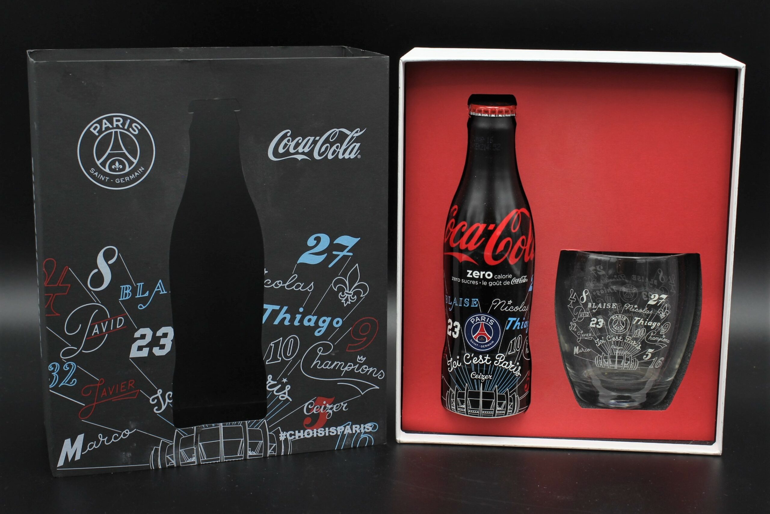 Coca Cola PSG édition collector COFFRET ROUGE OUVERT - Capsule Collections