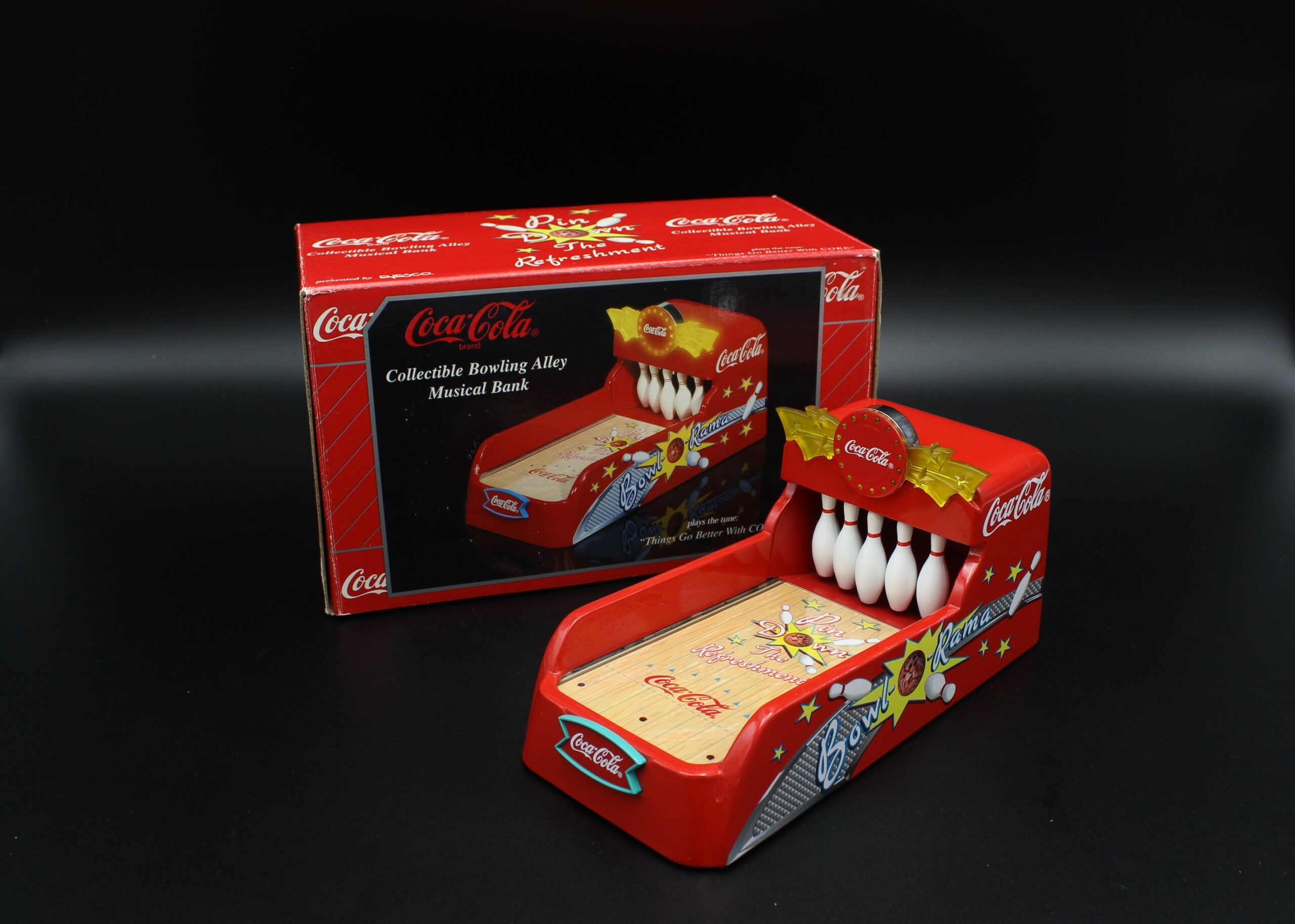 Coca-Cola / Collectible Bowling Alley Musical Bank Image