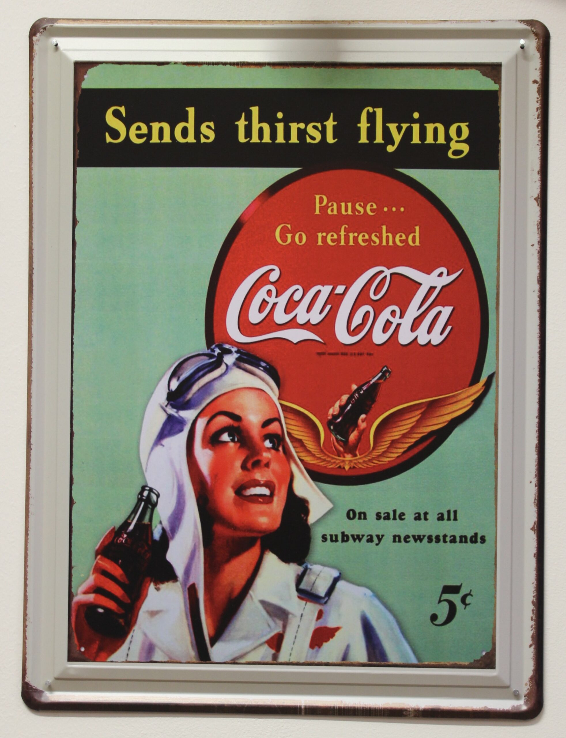 Coca-Cola / Metal Sign / Sends Thirst Flying Image