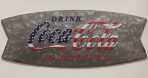 Coca-Cola / Metal Sign / Drink Coca-Cola In Bottles / USA Flag Image