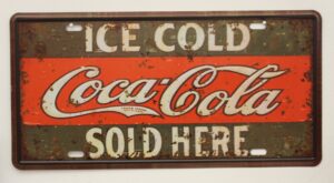 Coca-Cola / Metal Sign / Ice Cold Coca-Cola Sold Here Image