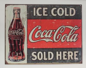 Coca-Cola / Metal Sign / Ice Cold Coca-Cola Sold Here Image