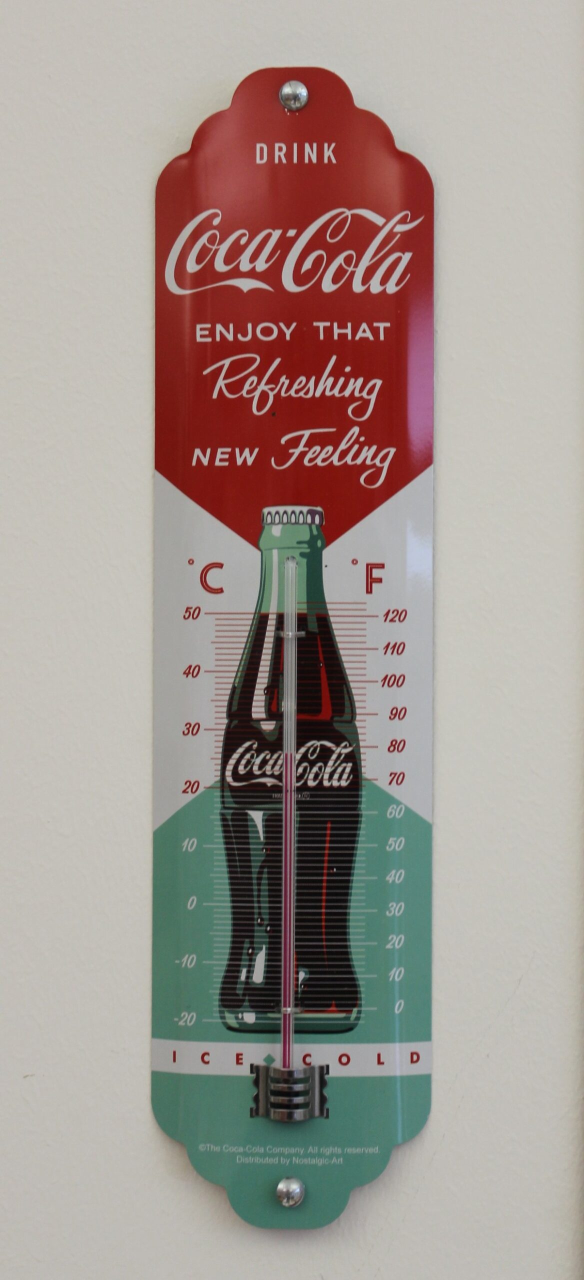 Coca-Cola / Metal Sign / Thermometer Enjoy That Refreshing Image