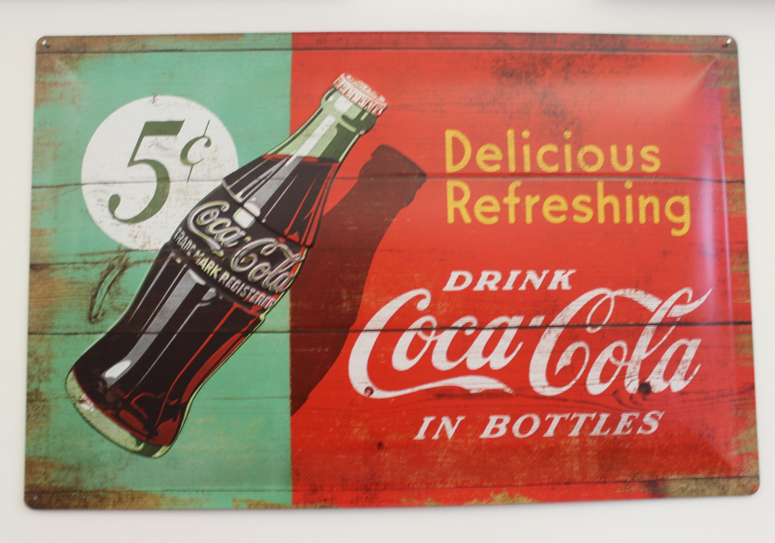 Coca-Cola / Metal Sign / Delicious Refreshing 5¢ Image