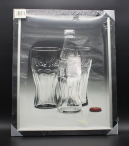 Coca-Cola / Wood Picture / Contour Bottle and Glass Image