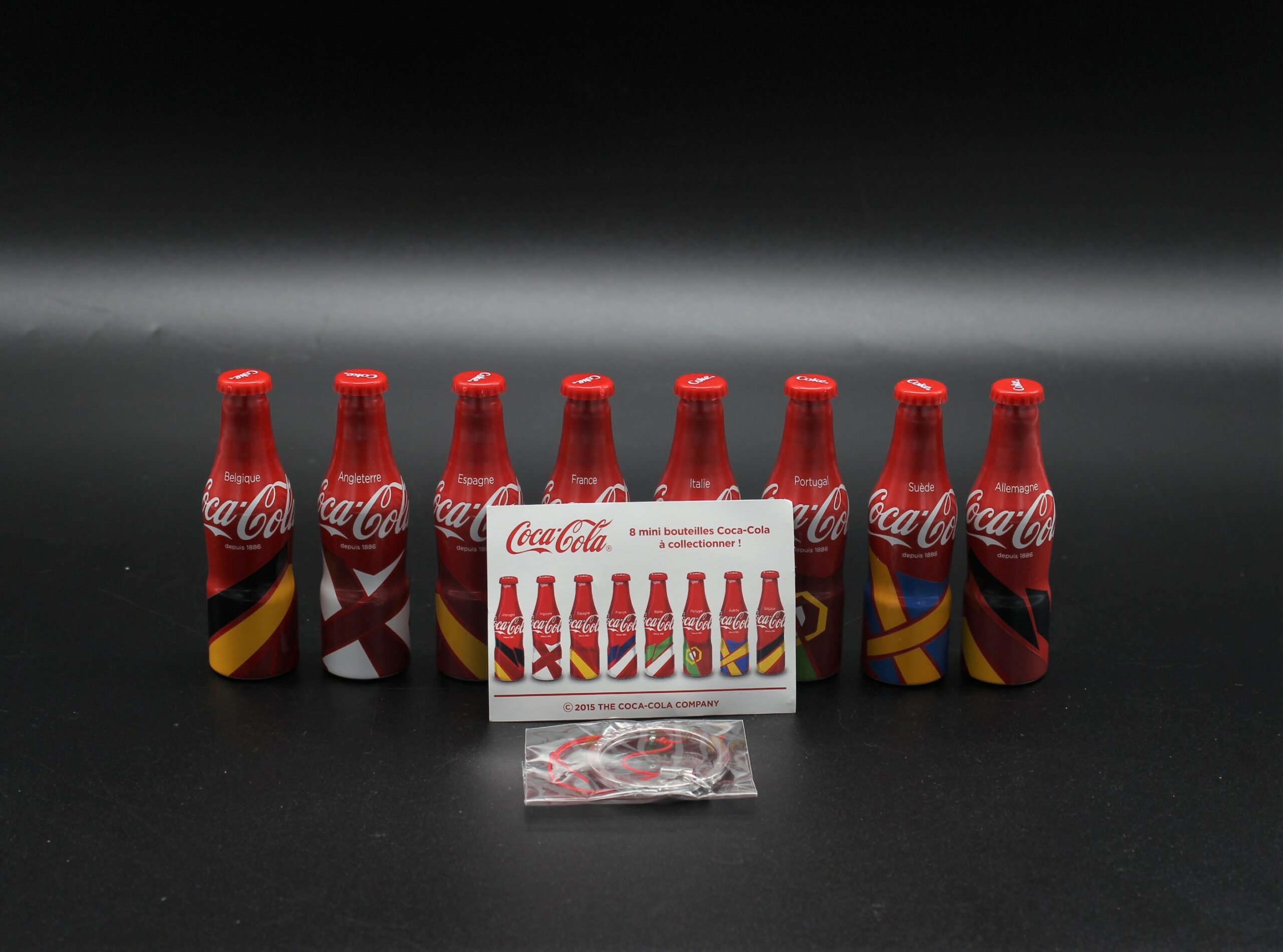 Coca-Cola / Mini Aluminium Bottles EURO 2016 Set Of 8 Image