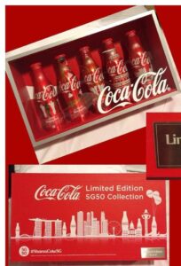 Coke Aluminium Bottle Set SG50 Collection with Box Singapore Image