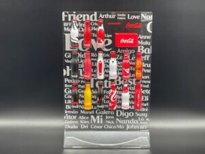 Coca-Cola / Mini Aluminium Bottles Display / Personalize Names Image