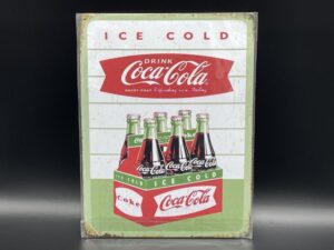 Coca-Cola / Metal Sign / Ice Cold Drink Coca-Cola / 6 Pack Image