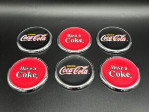 Coca-Cola / Coasters / Leather Cork Metal / Set Of 6 Image