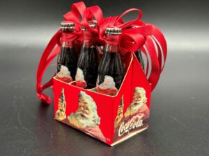 Coca-Cola / Santa Mini Bottles / Christmas Ornaments / 6 Pack Paper Carrier Image