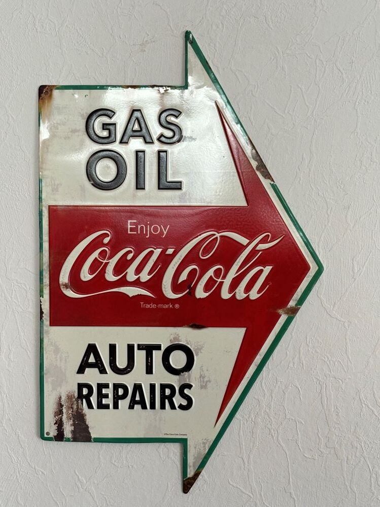 Coca-Cola / Metal Sign / Gas Oil Auto Repairs Image