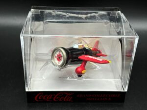 Coca-Cola / Brand Collectible Mini-Clock / Airplane Image