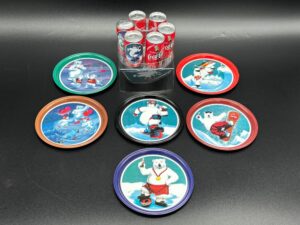 Coca-Cola / Miniature Cans & Coasters Set / Polar Bears Image