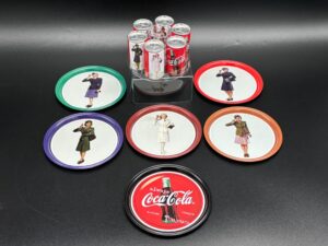 Coca-Cola / Miniature Cans & Coasters Set / Service Girls Image