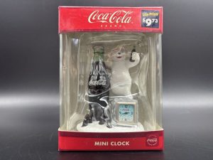 Coca-Cola / Mini Clock / Polar Bear & Large Coke Bottle Image