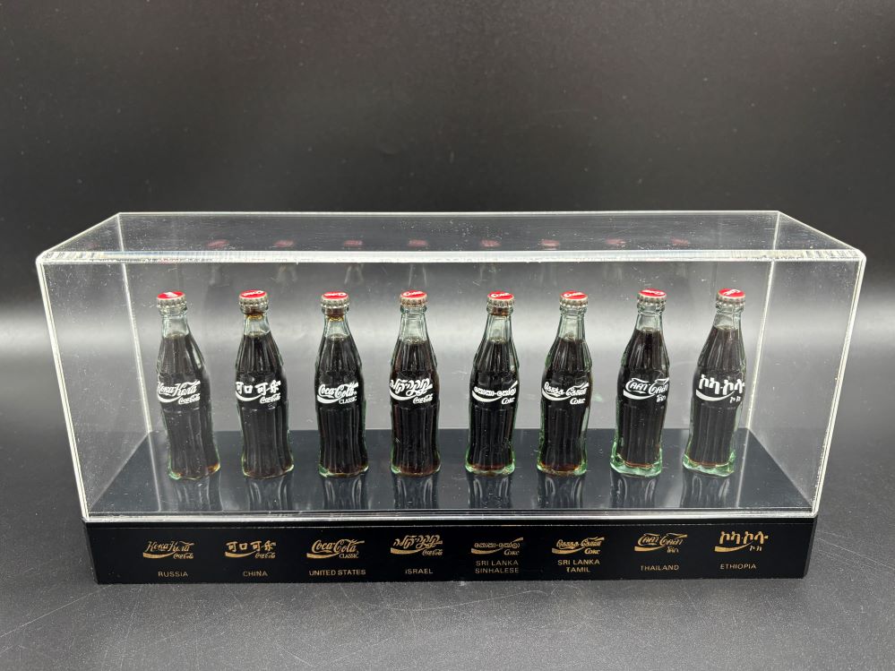 Coca-Cola / Mini Bottle Set Of 8 / Different Languages / Acryl Display Image