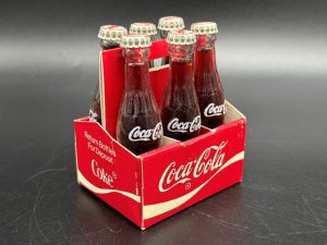 Coca-Cola / Mini Bottles / 6 Pack Paper Carrier / Return Bottles For Deposit Image