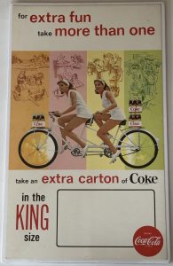 Coca-Cola / Tandem Bicycle / Cardboard Stand Up Sign Image