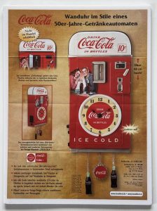 Coca-Cola / Vending Machine Wall Clock / Paper Sign Image