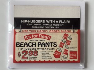 Coca-Cola / Beach Pants / Order Forms Pad / Paper Sign Image