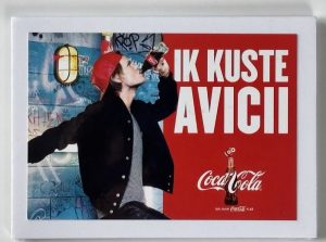 Coca-Cola / Ik Kuste Avicii / Paper Postcard Image