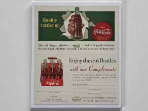 Coca-Cola / 6-Pack Coupon / Quality Carries On / Paper Sign Image