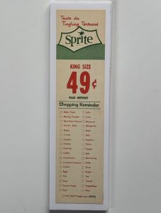 Sprite / King Size / Shopping Reminder / Carton Insert Image