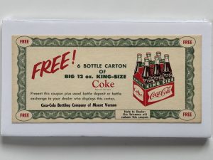 Coca-Cola / 6-Pack Coupon / Big 12 Oz. King Size / Paper Sign Image