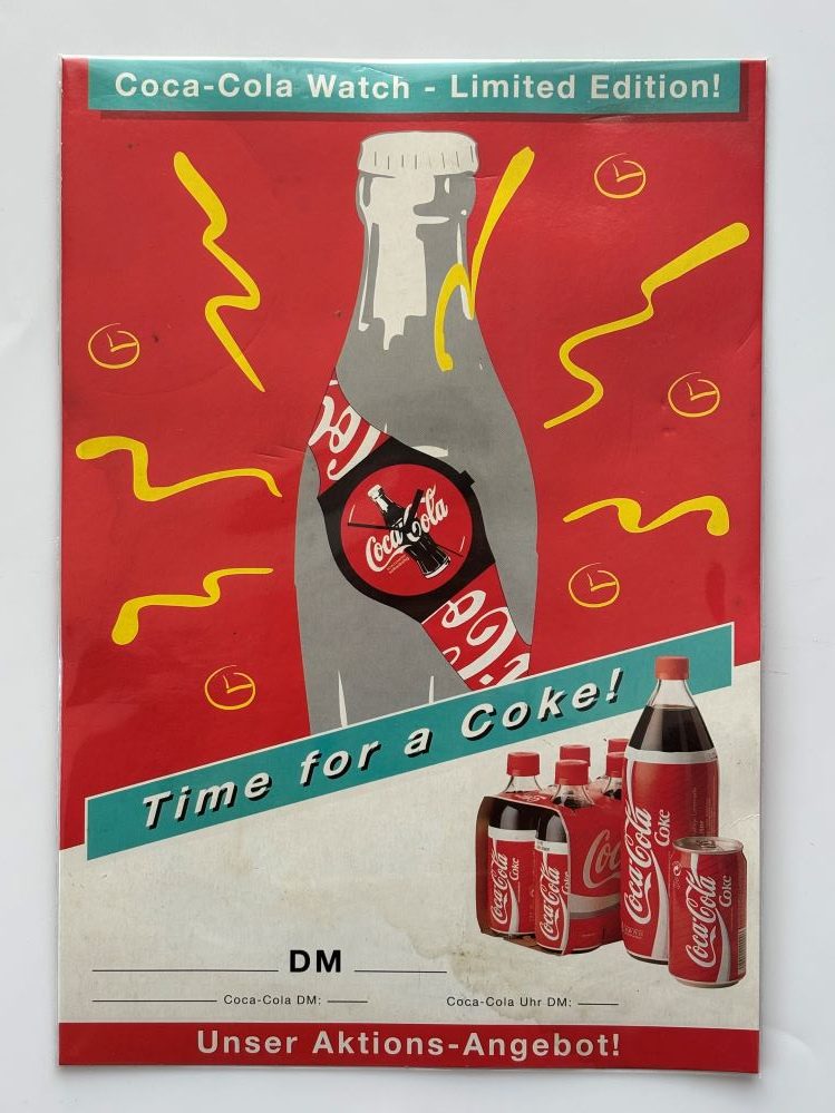 Coca-Cola / Coca-Cola Watch Promo / Cardboard Sign Image