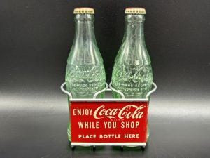 Coca-Cola / 2 Bottle Metal Carrier For Shopping Cart Image