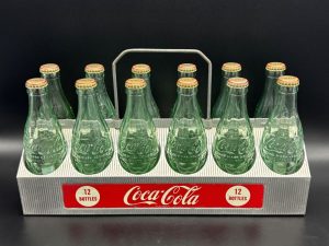 Coca-Cola / 12 Pack Metal Bottle Carrier / 12 Bottles Image