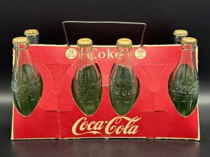 Coca-Cola / 12 Pack Cardboard Carrier / With Wire Handle Image