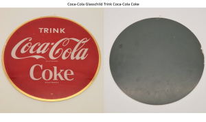 Coca-Cola Glass Sign / Trink Coca-Cola / Coke Image