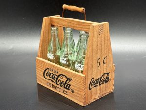 Coca-Cola / Mini Bottle Set / 6 Pack Wooden Carrier Image