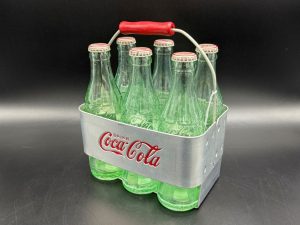 Coca-Cola / Metal Bottle Carrier / Drink Coca-Cola / Wooden Handle Image