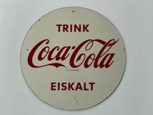 Coca-Cola / Trink Coca-Cola Eiskalt / Glass Mirror Sign Image