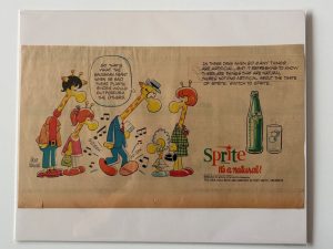 Sprite / Mort Walker / Giraffe Family Comic / #1 / Newspaper Ad Image